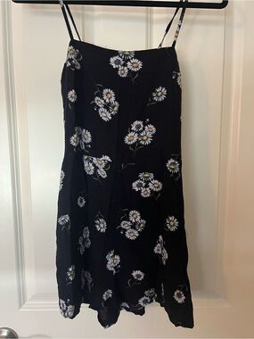 Blue Daisy-Print Romper